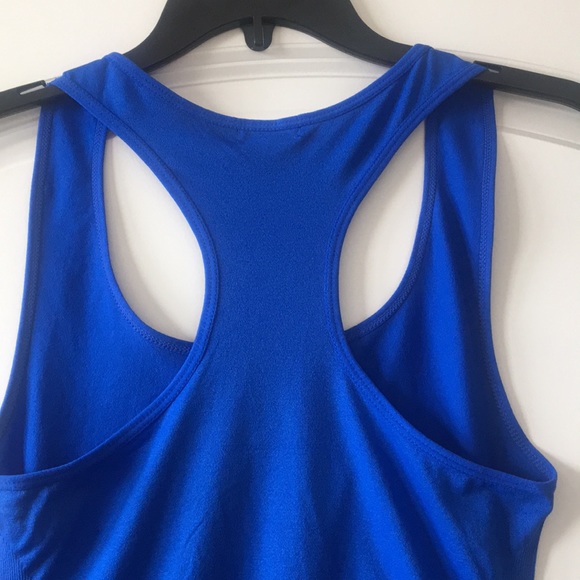 *PRICE FIRM” Racerback Tank Thong Bodysuit, Blue - Picture 4 of 5